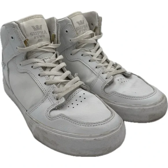 Supra Shoes Supra Vaider Triple White Hightop Sneakers Youth